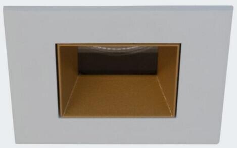 Brumberg LED-Einbaudownlight 350mA, 11,8W, 712lm, 33°, dim2warm, 3.000K -1.800K, CRI>90, quadratisch, weß struktur / gold struktur (12036753DW)