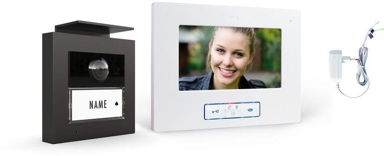 M-E 1-Familienhaus Set RFID, ALU Außenstation Alu Anthrazit & 7" Innenstation, weiß (41471)