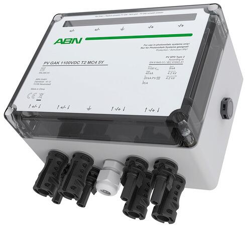 ABN R9L2MC45 Photovoltaik Generatoranschlusskasten ÜSS Typ 2, 1100VDC, 1 MPPT, MC4-Steckverbinder