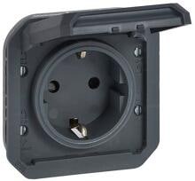 Legrand Plexo New Einsatz Schutzkontakt-Steckdose, Schraubklemmen (SK), IP 44, anthrazit (069839L)