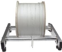 Axing TZU 18-00 Alu-Kabelroller, Kabeltrommelabroller, für Kabeltrommel, bis max. 250kg (TZU01800)