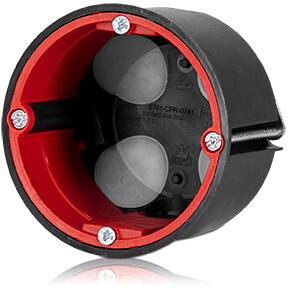 f-tronic BS2000 Hohlwand-Brandschutzdose mit Durchstoßmembran, schwarz (7500045)