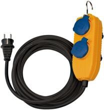 Brennenstuhl Baustellenkabel IP54 mit Powerblock, 4 Schuko Steckdosen, 10m Anschlusskabel, gelb (1151740010)