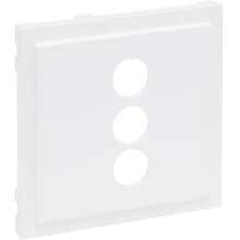 Legrand SEANO Abdeckung für 3-fach RCA (Cinch)-Anschlussdose, ultraweiß (765186)