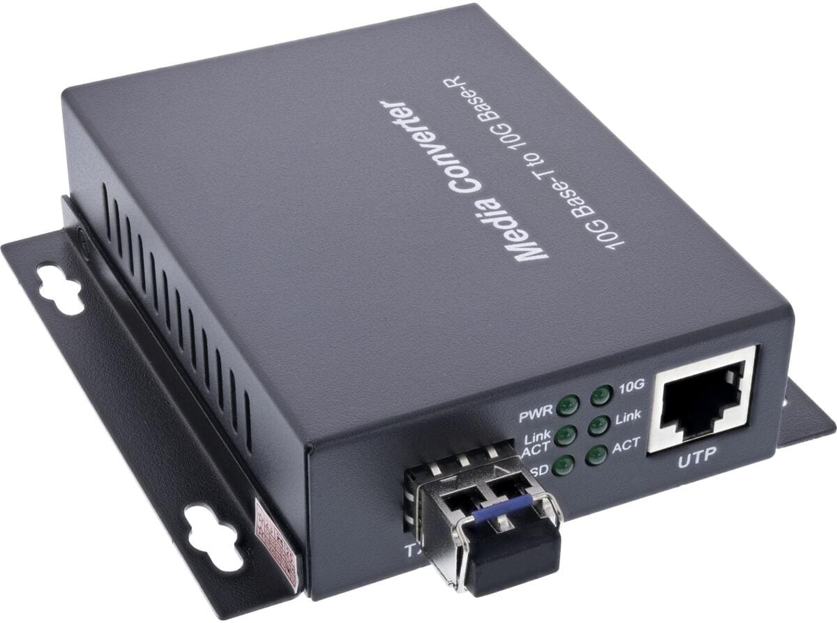 InLine Netzwerk Media Konverter 10Gb/s TP zu SFP+ LWL (für LC Duplex), SM, 10km (66659F)