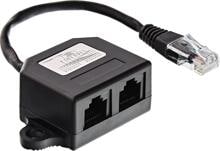 InLine ISDN Verteiler, 2x RJ45 BU, 15cm Kabel, mit Endwiderständen, montierbar (69932B)
