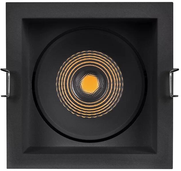 LEDVANCE SPOT SQUARE DARKLIGHT ADJUST, Einbaustrahler, 8W, 3000K, IP20, warmweiß, schwenkbar, Aluminium, schwarz (4058075114067)