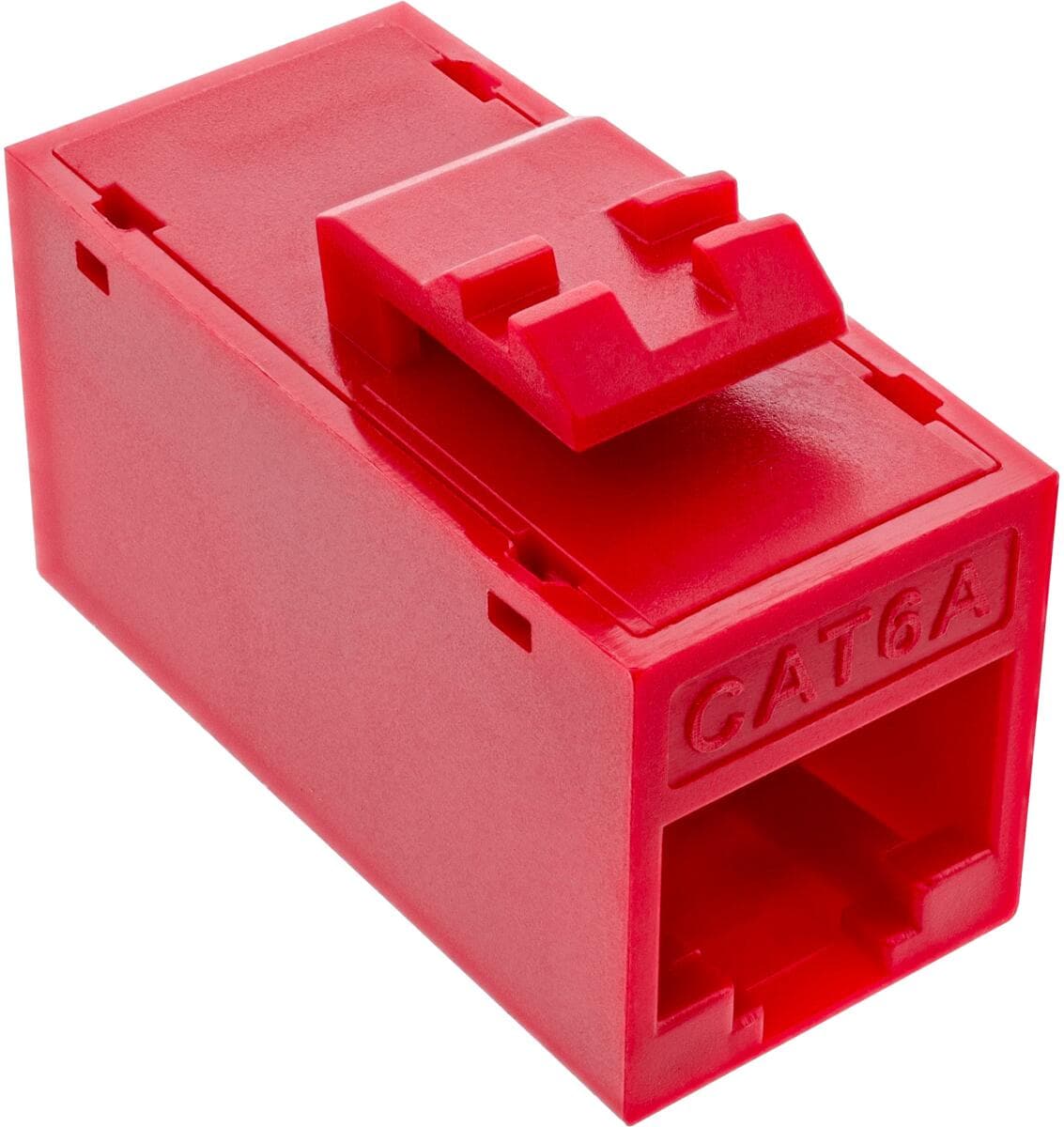InLine Keystone RJ45 Buchse/Buchse, ungeschirmt, Cat.6A, 8er Pack, rot (76217R)