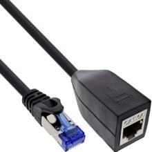 InLine RJ45 Schnittstellenschutz Cat.6A S/FTP, RJ45 St./Bu., schwarz, 0,2m (69990F)