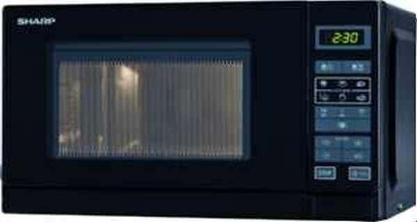 Sharp R-242 BKW Solo-Kompakt-Mikrowellengerät, 800W, 20l, schwarz