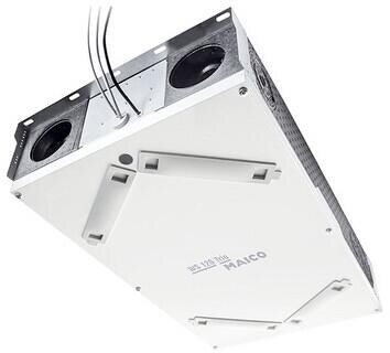 Maico WS 120 Trio LLV Zentrales Lüftungsgerät, 20W, 40m³/h-120m³/h, Längsdurchströmt, Abluft links, integriertes Vorheizregister (0095.0656 )