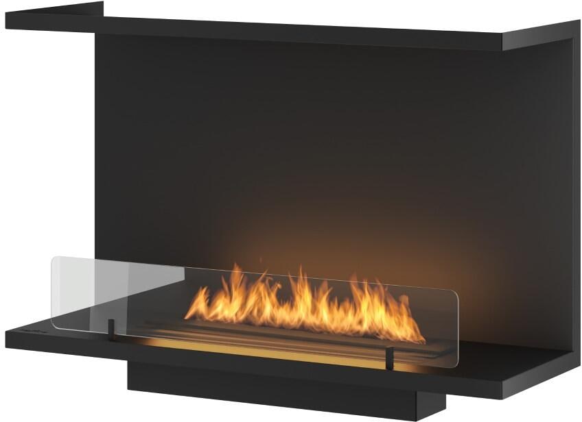 INfire Dreiseitiger Bioethanol Einbaukamin mit Blendrahmen Inside 800 V2, Inhalt 1 Liter, 800x450x250, stahl, schwarz(INSIDE C800V2)