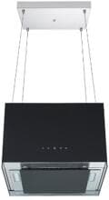 respekta Centa CH 11051IS Design-Inselhaube, 50 cm breit, 531,8 m³/h, mit Fernbedienung, Umluftbetrieb, 3 Leistungsstufen, LED-Beleuchtung, schwarz