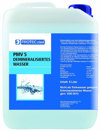 PROTEC.class PDW5 Demineralisiertes Wasser, 5 L