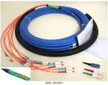 OptoCom 12G50/125 I/ADQ(ZN)BH SC-D/SC-D LWL-Universalkabel, konfektioniert, OM4, nagetiergeschützt, SC-D/SC-D Stecker, Einzugschlauch AD=34 mm, 50m