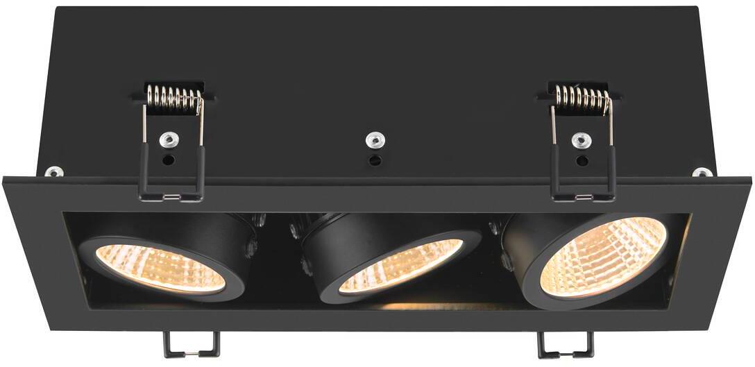 SLV KADUX Deckeneinbauleuchte, triple, Phase, 38°, 3000K, schwarz/schwarz (1007567)