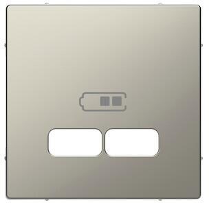 Merten Zentralplatte für USB Ladestation-Einsatz, System Design, Nickelmetallic (MEG4367-6050)