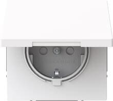 Busch-Jaeger 20 EUKB-44G SCHUKO Steckdosen-Einsatz Safety+, art linear, Klappdeckel, Spreize, studioweiß glänzend (2CKA002018A1575)