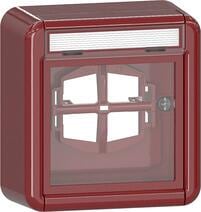 Gira 320630 Abdeckung mit Beschriftungsfeld und Glasscheiben, 1fach, IP20, rot