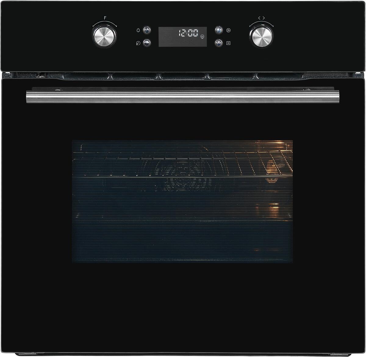 Exquisit EBEP697-H-030 Einbaubackofen, 60 cm breit, 70L, Grill, 11 Funktionen, Versenkknebel, Timer, schwarz