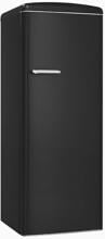Exquisit RKS325-V-H-161E Retro Vollraumkühlschrank, 54,5 cm breit, 229 L, LED-Innenbeleuchtung, mattschwarz