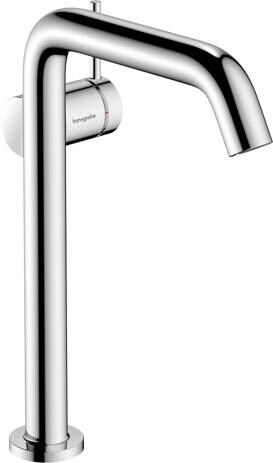 hansgrohe Tecturis S Einhebel-Waschtischarmatur 240 Fine CoolStart für Aufsatzwaschtische mit Push-Open Ablaufgarnitur, Messing, 5 l/min, Chrom, (7337