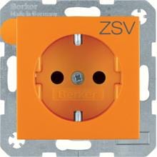 Berker 47231907 Steckdose SCHUKO mit Aufdruck "ZSV", erhöhtem Berührungsschutz, S.x/B.x, orange matt