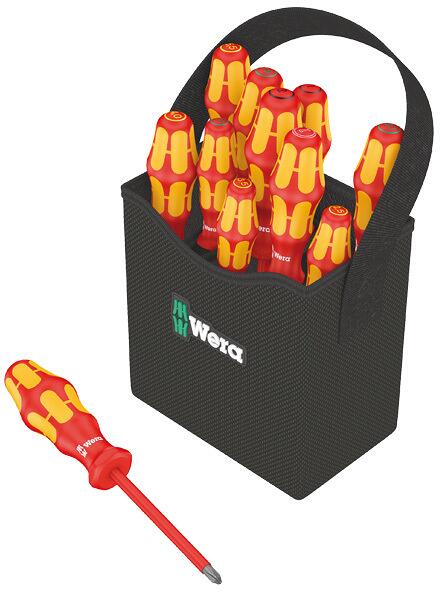 Wera 05004310001 Schraubendreher im Köcher Kraftform 2go 100, 11‐teilig