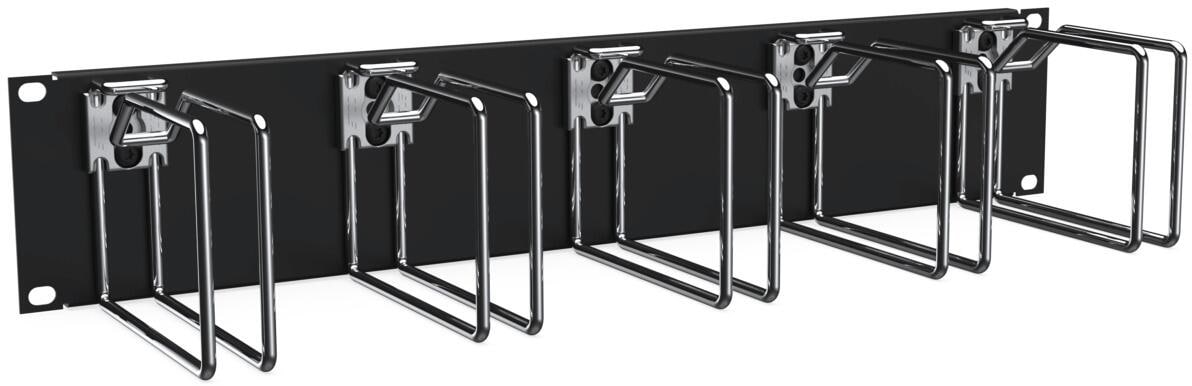 Enoc Querrangierpanel, 2 HE, Metall, Schwarz/Chrom (CPM 02-S)