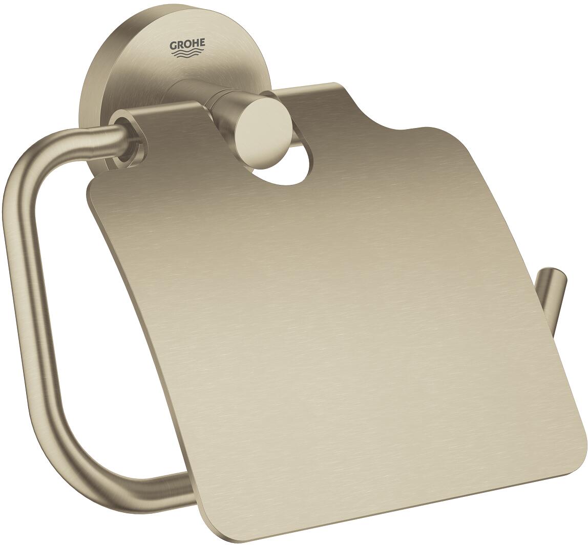 GROHE Essentials WC-Papierhalter, mit Deckel, nickel gebürstet (40367EN1)