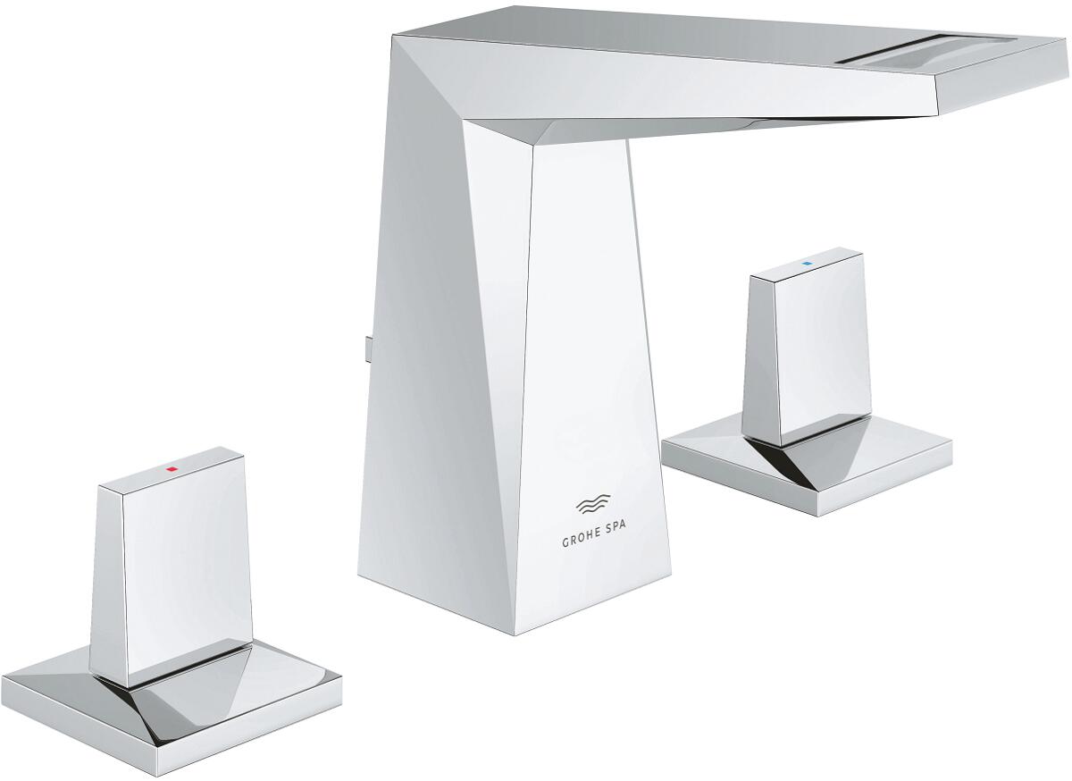 GROHE Allure Brilliant 3-Loch-Waschtischbatterie, 1/2′′, Zugstangen-Ablaufgarnitur, chrom (20626000)