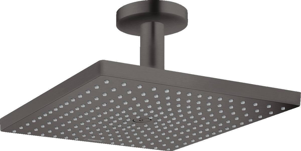hansgrohe Raindance E Duschkopf 300 1 Strahlart mit Deckenanschluss, Metall, 17 l/min, 300 x 300 mm, Brushed Black Chrome, (26250340)