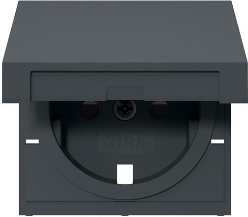 Gira 494228 Abdeckung für SCHUKO-Steckdose 16 A 250 V~ mit Klappdeckel und Shutter System 55 Anthrazit