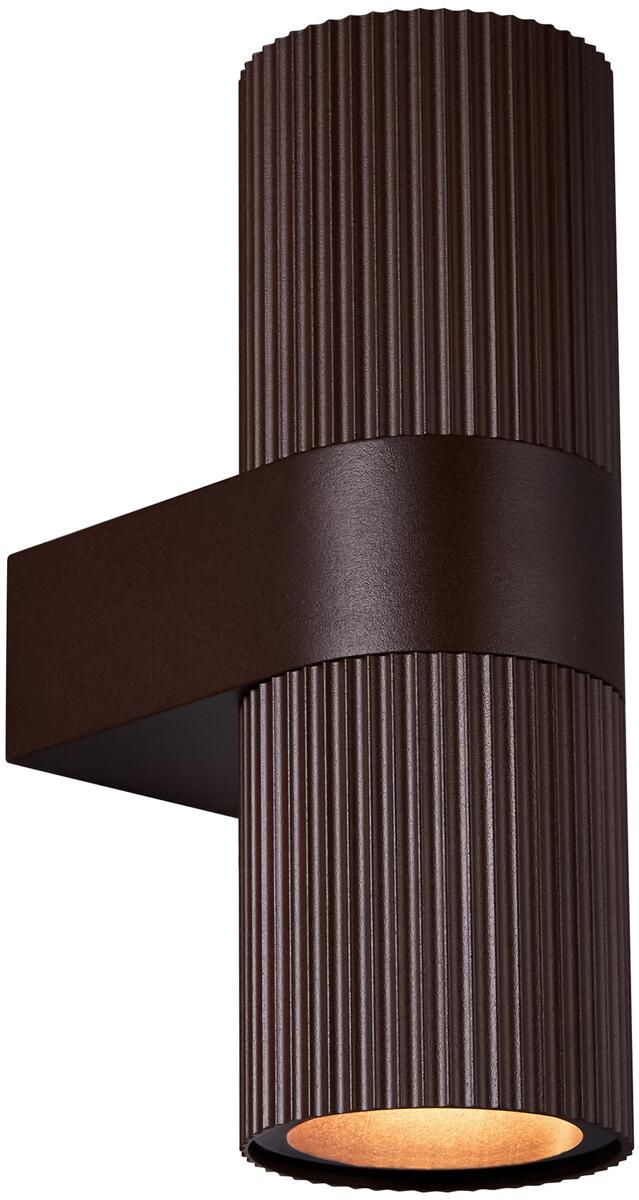 Nordlux Kyklop Ripple Wandleuchte, GU10, IP54, dimmbar, geriffelte Oberfläche, Aluminium, rost (2318051009)