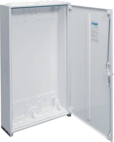 Hager FWB62D Feldverteiler, AP, univers, IP44, SKII, 144PLE, 2x6 Reihen 950x550x161mm, leer mit Tür