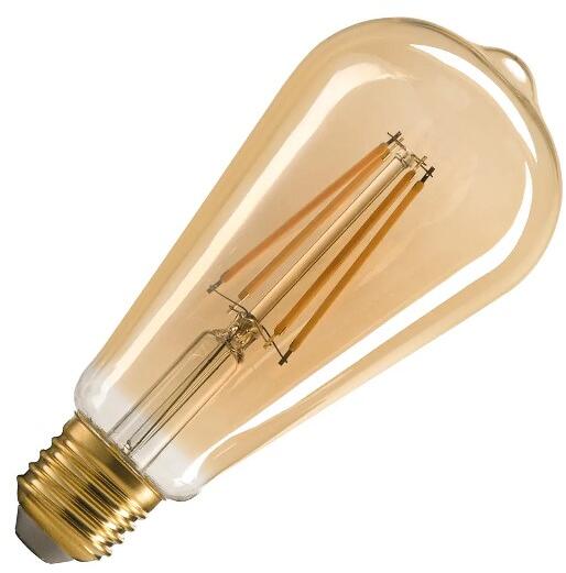 SLV ST64 E27 LED Leuchtmittel, 7,5W, 2500K, CRI90, 320°, gold (1005265)
