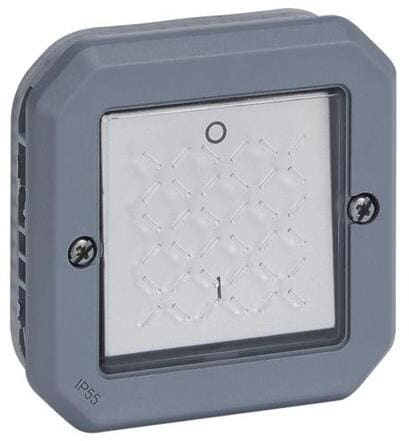 Legrand Plexo New Einsatz 2-poliger Schalter 16AX, Steckklemmen (SL), IP55, grau (069527L)