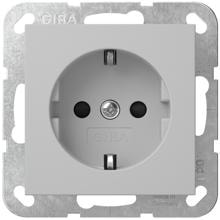 Gira 4183015 SCHUKO-Steckdose, 16A, 250 V~ mit Shutter, Schraubklemmen, System 55, grau matt