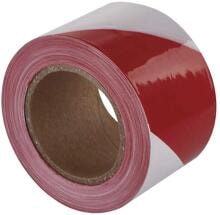 EMOS F87525 Absperrband Breite 75mm, Länge 250m, rot/weiß (2004752500)