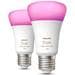 Philips Hue White & Color Ambiance Lampe, A60, 11W, E27, 1100lm, Doppelpack (929002468802)