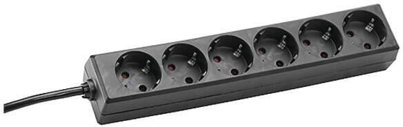 Bachmann SELLY 6xSchuko Strom, 1,5m, schwarz (381.141S)