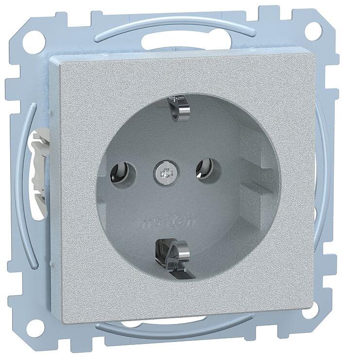 Merten MEG2301-0460 SCHUKO-Steckdose, System M, Steckklemmen, aluminium