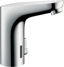 hansgrohe Focus Elektronik-Waschtischarmatur 130 mit Temperaturregulierung Netzanschluss 230 V, Messing, 5 l/min, mit Rückflussverhinderer, Chrom, (31173000)
