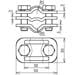 Dehn UNI-Trennklemmen Mit Zwischenplatte für zwei Rundleiter, schmale Bauform UTK 7.10 7.10 S ZP STTZN (459003)
