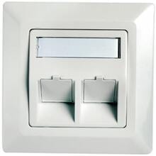 Telegärtner unterputz Modulaufnahme 80x80 2fach, alpinweiß (100021409)