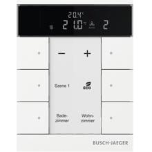 Busch-Jaeger SBR-F-6.0.11-884 Raumtemperaturregler mit Bedienfunktion 6-fach Busch-Tenton®, Free@Home, Studioweiß matt (2CKA006220A0894)