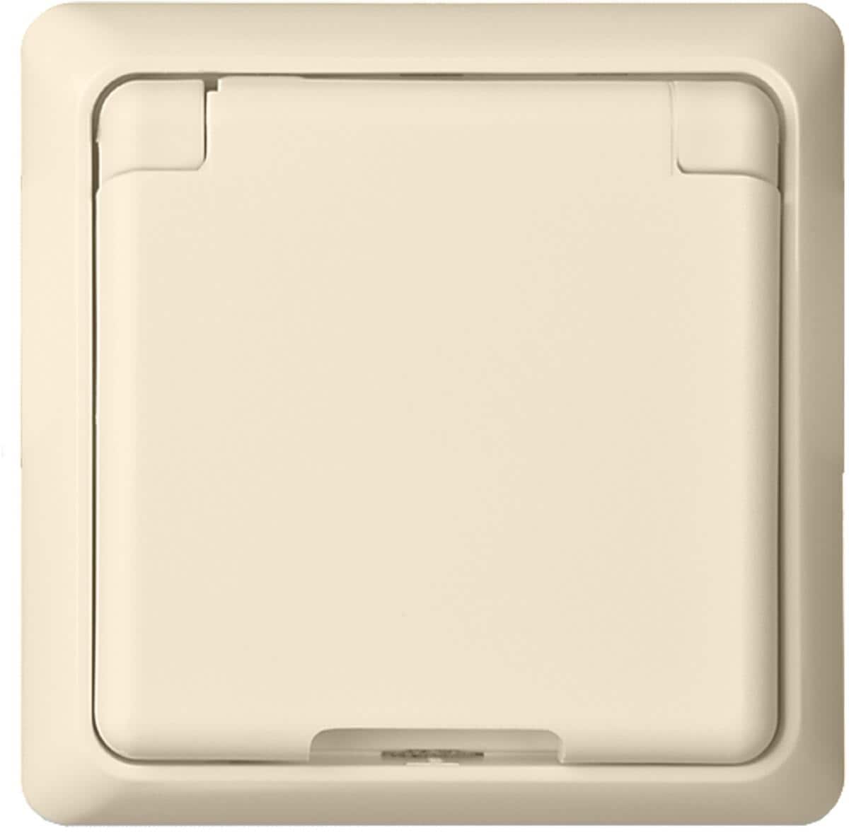 Elso 245030 Steckdose mit Klappdeckel 16A, Renovierung komplett Steckklemme, perlweiß