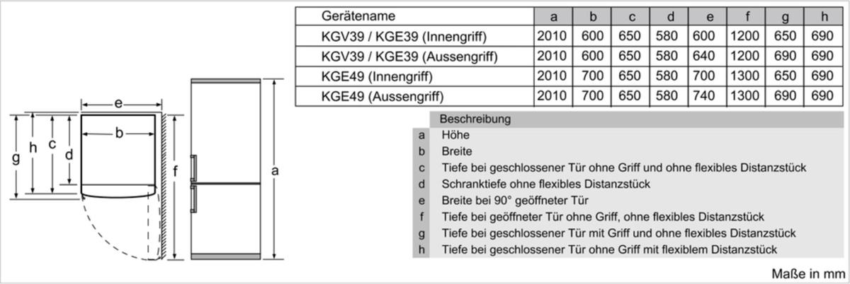 Stand Elektroshop 60cm Kühl-Gefrierkombination, breit, VitaFresh, Bosch Serie Wagner 6 LowFrost, 343l, Edelstahl-Optik KGE39ALCA