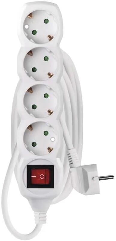 EMOS P1425R Steckdosenleiste, 4 Steckdosen, 3m, 1,5mm², Schalter, weiß (1922140503)