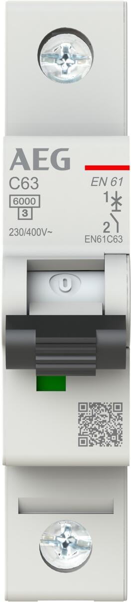 AEG EN61C63 Leitungsschutzschalter AC C, 63A, 1p, 400V, 1TE (2CDS251088R0634)